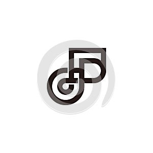 letter dp wheel machine abstract logo vector
