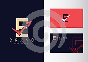 Letter E Air Travel Branded Logo Design Template