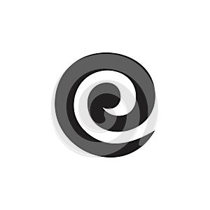 Letter e circle spiral logo vector