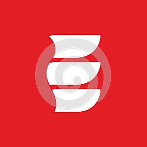 The letter E consists of 3 lines of the logo vector template