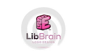 Letter E Creative Brain Logo