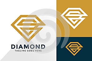 Letter E Diamond Jewelry Logo Design, Brand Identity Logos Designs Vector Illustration Template