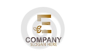 Letter E Golden Logo Design Vector