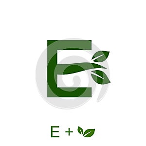 Letter E with a leaf concept. Very suitable in various natural business purposes also for icon, symbol, logo.