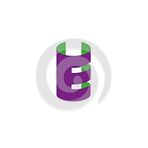 Letter E logo. Design template elements, paper.