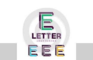 Letter E Logo paradox optical illusion