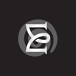letter e loop overlapping simple elegant logo vector
