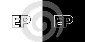 Letter E and P, EP logo design template. Minimal monogram initial based logotype