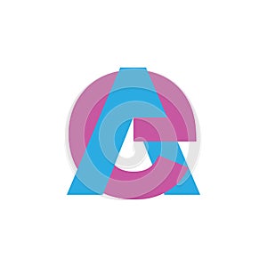 Letter ea linked colorful logo vector