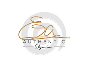 Letter EA Signature Logo Template Vector