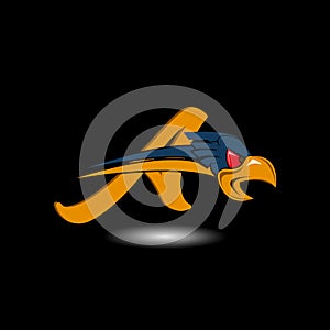 letter and eagle head vector image