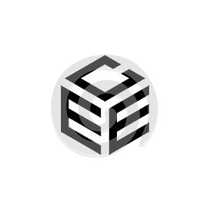 Letter ECE Cube Logo Design
