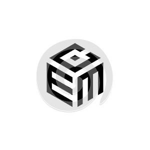 Letter ECM Cube Logo Design