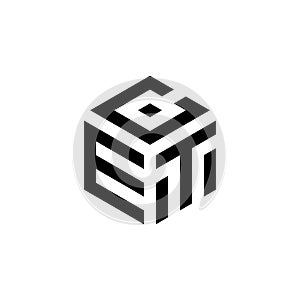 Letter ECT Cube Logo Design