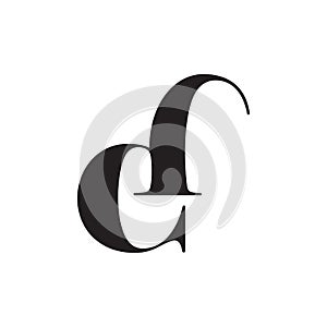 Letter ed simple linked curve logo vector