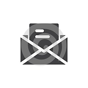 Letter, email icon vector, filled flat sign, solid pictogram isolated on white.