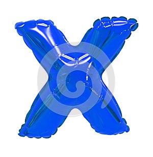 Letter x English alphabet blue