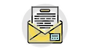 letter envelope color icon animation