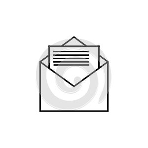 letter in envelope icon. Element for mobile concept and web apps. Thin line icon for website design and development, app developm