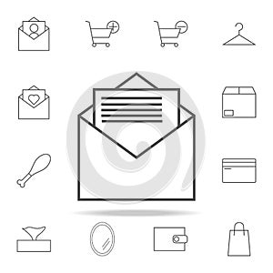 letter in envelope icon. web icons universal set for web and mobile