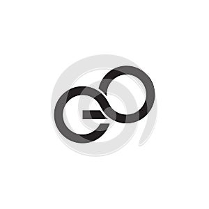Letter eo infinity loop line logo vector