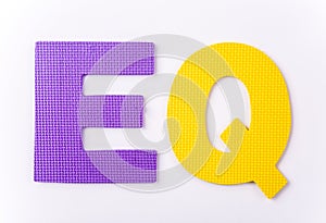 Letter EQ on white background