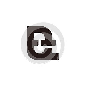 letter et linked overlap simple logo vector