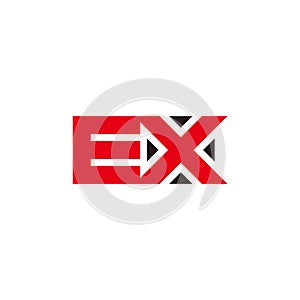 Letter ex square geometric pointing arrows symbol logo vector