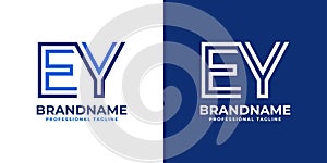 Letter EY Line Monogram Logo, suitable for any business with EY or YE initials