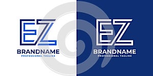 Letter EZ Line Monogram Logo, suitable for any business with EZ or ZE initials