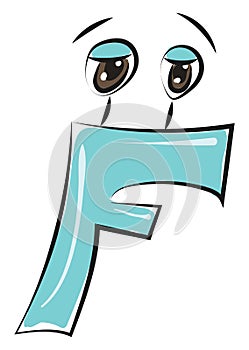 Letter F alphabet emoji vector or color illustration