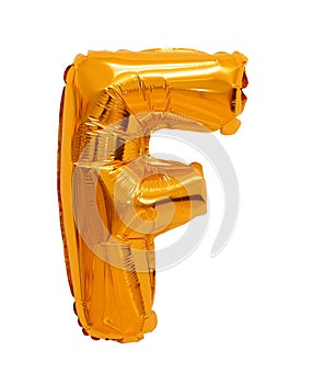 Letter f from a balloon orange