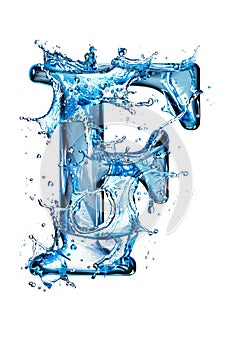 Letter F Formed by Water