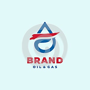Letter F Oil Water Drop logo design template