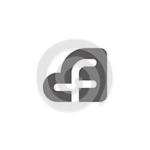 Letter f simple geometric cloud logo vector photo