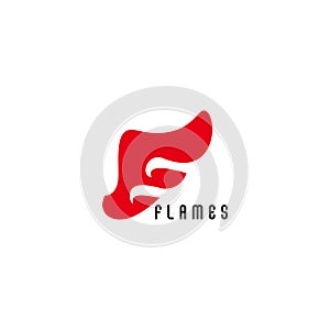 Letter f simple geometric wing flame abstract logo vector