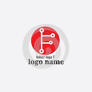 Letter f simple logo electronic illustration vector design