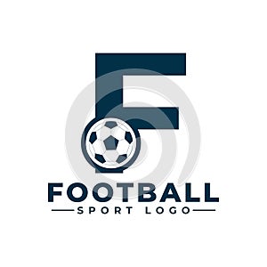 Letter F with Soccer Ball Logo Design. Vector Design Template Elements for Sport Team or Corporate Identity