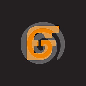 letter fg linked overlap simple logo vector