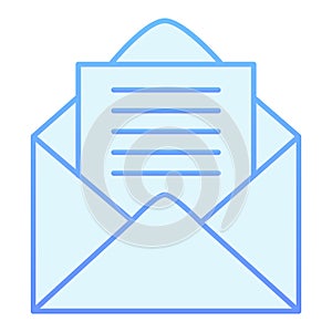 Letter flat icon. Open envelope blue icons in trendy flat style. Mail gradient style design, designed for web and app