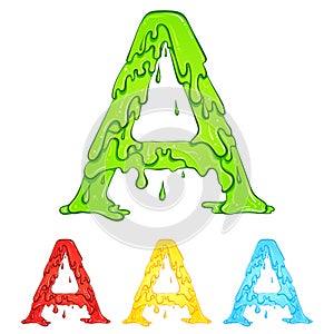 Letter A with flow drops colors