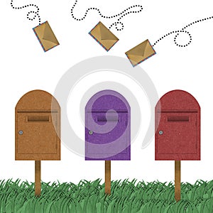 Letter flying above of postal box