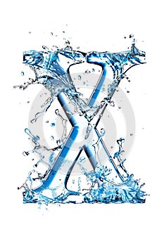 Letter X Formed by Water