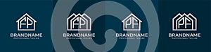 Letter FP and PF Home Logo Set. Suitable for any business related to house, real estate, construction, interior with FP or PF