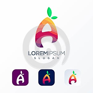 Letter fruit logo design ready to use