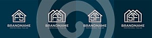 Letter FS and SF Home Logo Set. Suitable for any business related to house, real estate, construction, interior with FS or SF