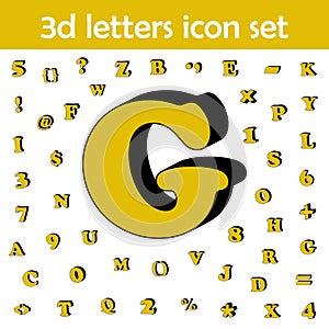 Letter g, alphabet, 3d icon. 3D words, letters icons universal set for web and mobile