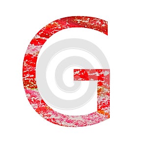 Letter G of the alphabet made with calk drawing