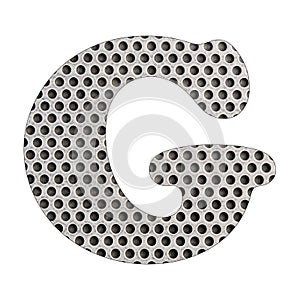 Letter G of the alphabet - Stainless steel punched metal sheet