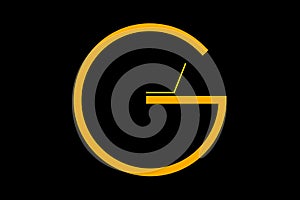 Letter G as a logo in black background